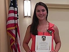 scholarship recipient with award