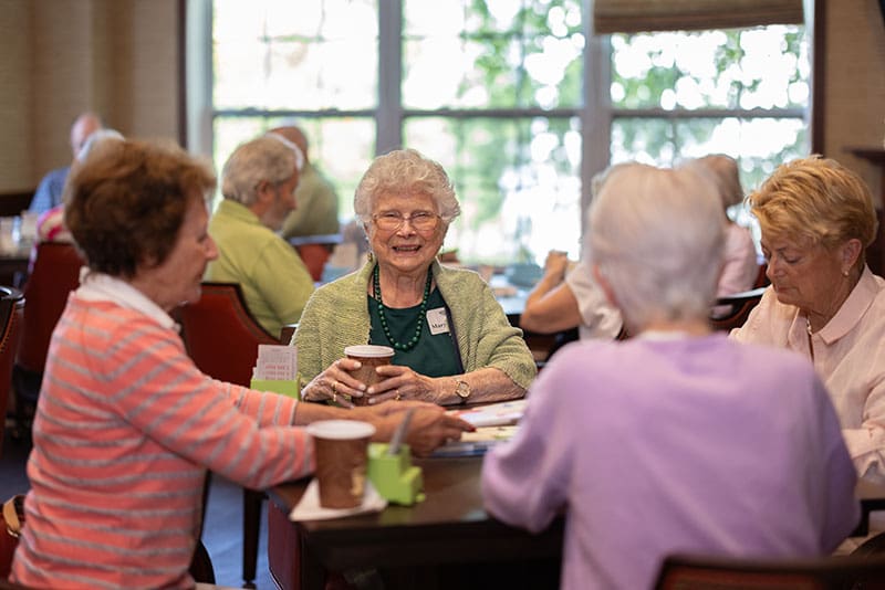 Stone Ridge residents drinking coffee