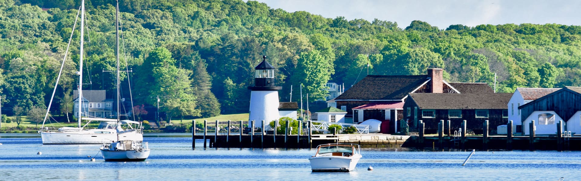 Bay with a lighthouse