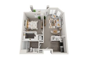 One bedroom traditional floor plan at StoneRidge Senior Living