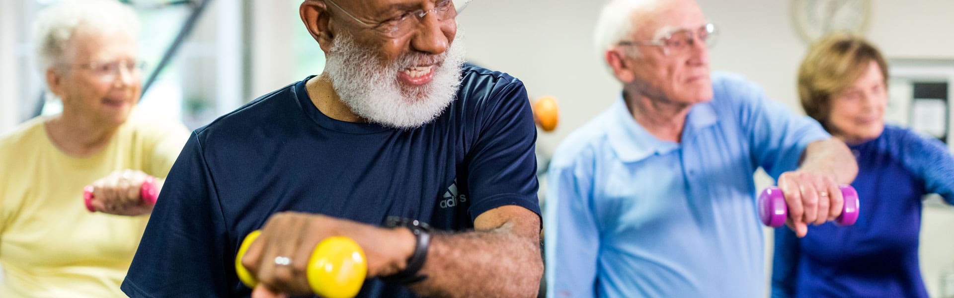 Senior Men Exercising at StoneRidge Independent Living